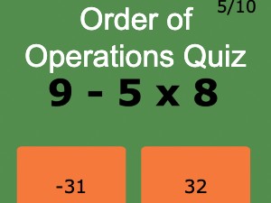 Order of Operations Quiz